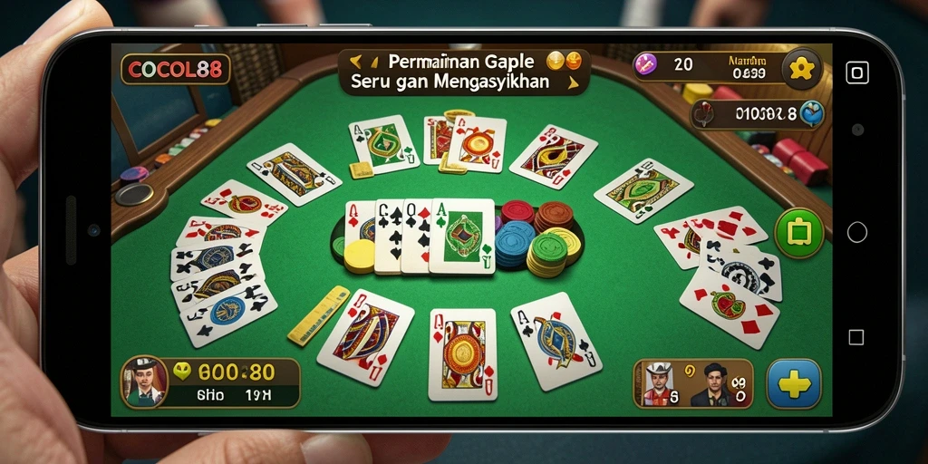 Screenshot gameplay COCOL88 yang menunjukkan momen seru bermain Gaple.