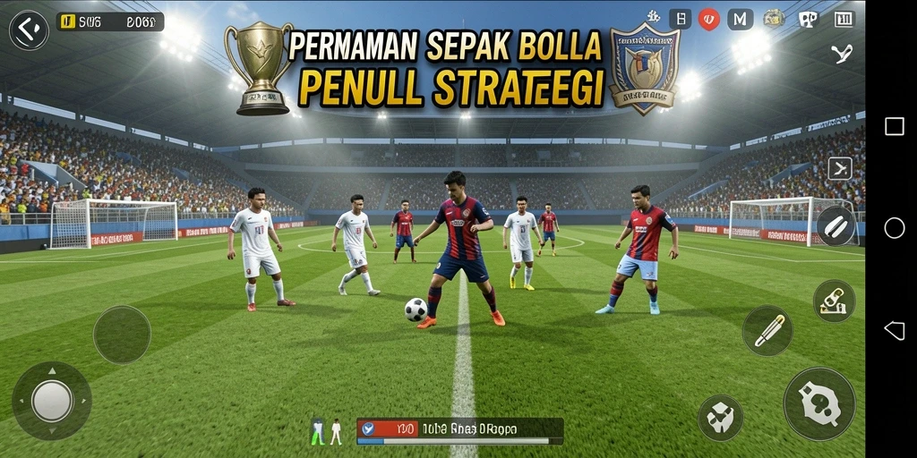 Tampilan gameplay D06 dengan aksi seru di lapangan sepak bola.
