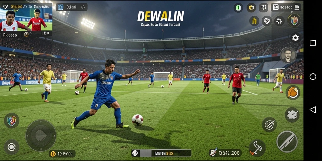 Tampilan mendebarkan dari gameplay DEWALIN dalam sepak bola.