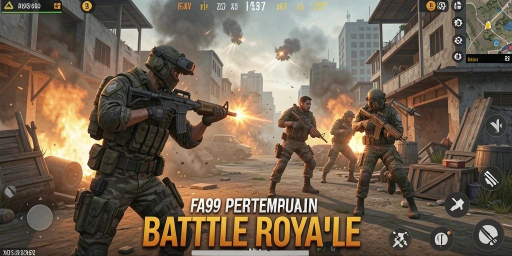 Tampilan permainan menegangkan di FA99 dalam pertempuran Battle Royale.