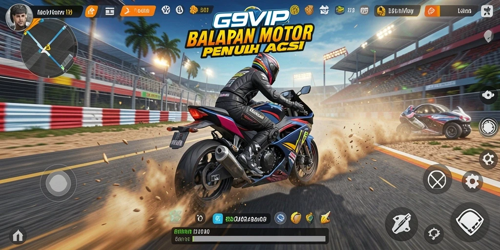 Gameplay seru balapan motor di G9VIP yang menegangkan.