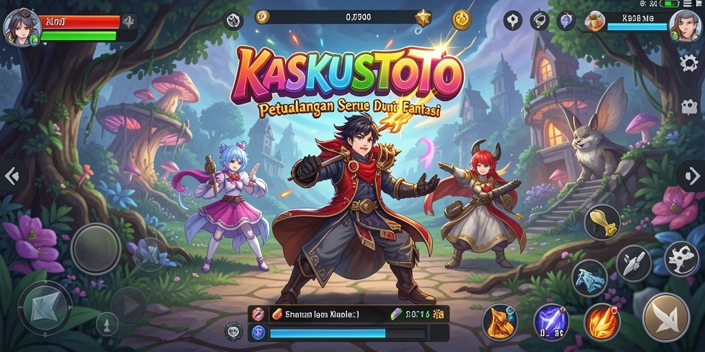 Tampilan gameplay seru KASKUSTOTO yang penuh warna dan karakter anime.