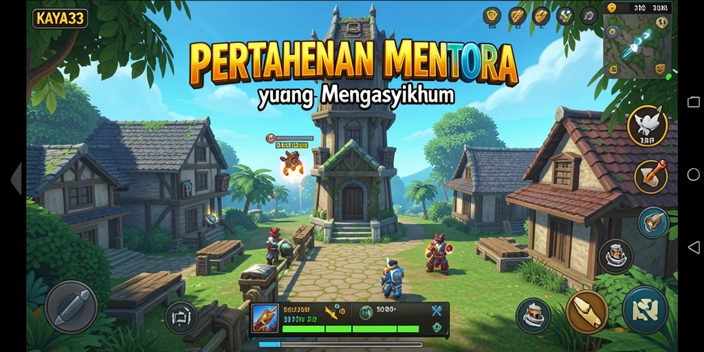 Tampilan gameplay menara pertahanan yang seru dan interaktif.