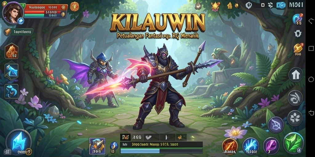 Screenshot KILAUWIN menampilkan aksi seru dalam pertarungan RPG.