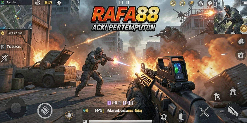 Tangkapan layar menunjukkan aksi seru dalam gameplay FPS RAFA88.