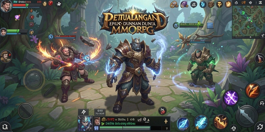 Screenshot utama RVIP2 dengan aksi pertempuran MMORPG yang seru.